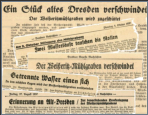 Schließung des Weißeritzmühlgrabens 1937, Schlagzeilen aus Dresdner Tageszeitungen