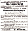 Schmelzmühle, Werbung aus Dresdner Nachrichten vom 1.4.1868