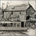 Brettschneide 1839 der Schmelzmühle in Flussrichtung zur Elbe gesehen