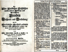 Der chur-fürstlichen sächsischen Residentz- und Haupt-Vestung Dresden Beschreib: und Vorstellung ..., von Antonius Weck, 1679