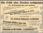Schließung des Weißeritzmühlgrabens 1937, Schlagzeilen aus Dresdner Tageszeitungen