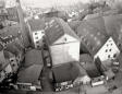 Links Bäcker-, rechts Hofmühle, dazwischen der Mühlgraben, Blick von der Annenkirche stadtwärts